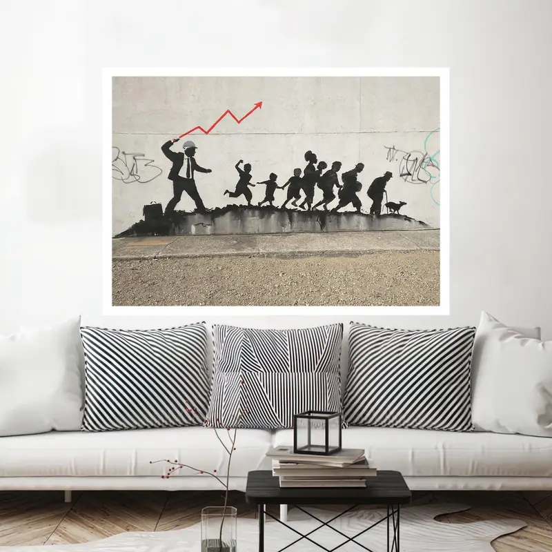 Urban Elegance: Banksy-Inspired Printed Glass for Modern Spaces