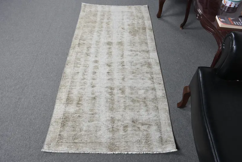 Vintage Oushak Halı 2,9x6,2 ft (87x189 cm), Gri Türk Halısı - 1