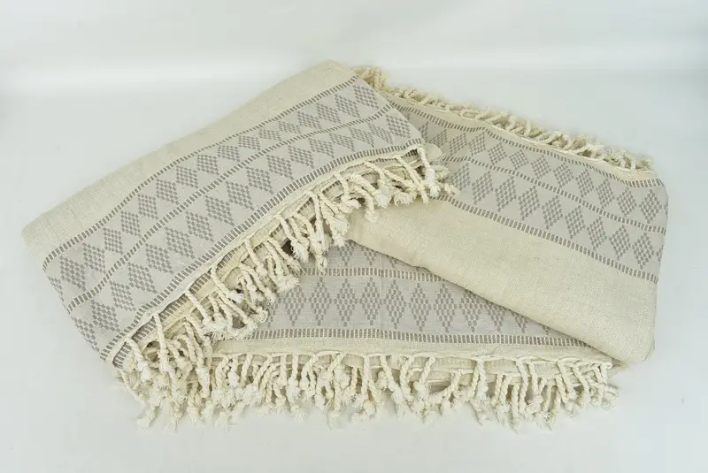 Throw Blanket Couch, Personalized Blanket, Wedding Gift Customized Blanket, Valentines Gift, Custom Wedding Gifts, 100x88 Linen Kilim Design Towel - 6