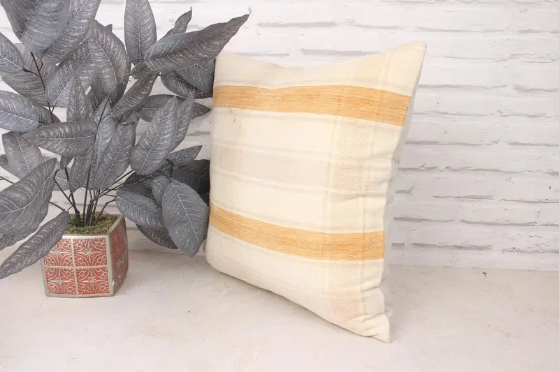 Handmade Kilim Cushion, Cushion Case, Home Decor Pillow, 18x18 Orange Pillow Cover, Turkish Pillow, Vintage Kilim Pillow Cushion Cover - 4