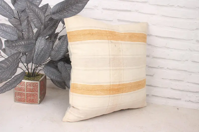 Handmade Kilim Cushion, Cushion Case, Home Decor Pillow, 18x18 Orange Pillow Cover, Turkish Pillow, Vintage Kilim Pillow Cushion Cover - 3