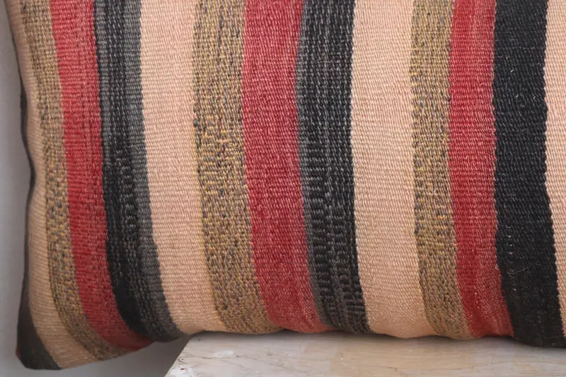Muted Cushion Cover, 16x48 Red Pillow, Kilim Cushion Sham, Turkish Pillow, Boho Pillow Sham Cover, Decorative Throw Cushion Cover, Cushion Cover - 3