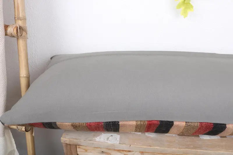 Muted Cushion Cover, 16x48 Red Pillow, Kilim Cushion Sham, Turkish Pillow, Boho Pillow Sham Cover, Decorative Throw Cushion Cover, Cushion Cover - 6