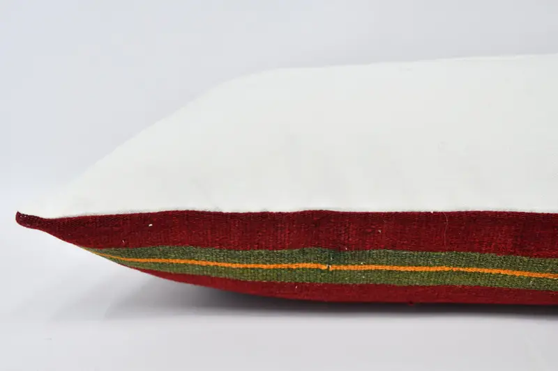 Throw Kilim Pillow, Kilim Pillow Cover, Vintage Kilim Throw Pillow, Pillow Case, Neutral Pillow Sham, 16x36 Red Cushion, Handwoven Cushion Cover - 6