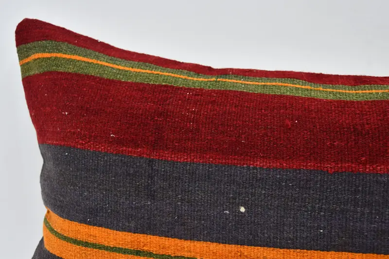 Throw Kilim Pillow, Kilim Pillow Cover, Vintage Kilim Throw Pillow, Pillow Case, Neutral Pillow Sham, 16x36 Red Cushion, Handwoven Cushion Cover - 2