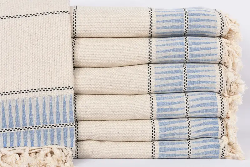 Grandma Gift, Bridal Shower Gift, Bedspread, Wedding Hand Made Gift, 104x96 Linen Striped Towel, Beach Wedding Favor, Custom Wedding Gifts