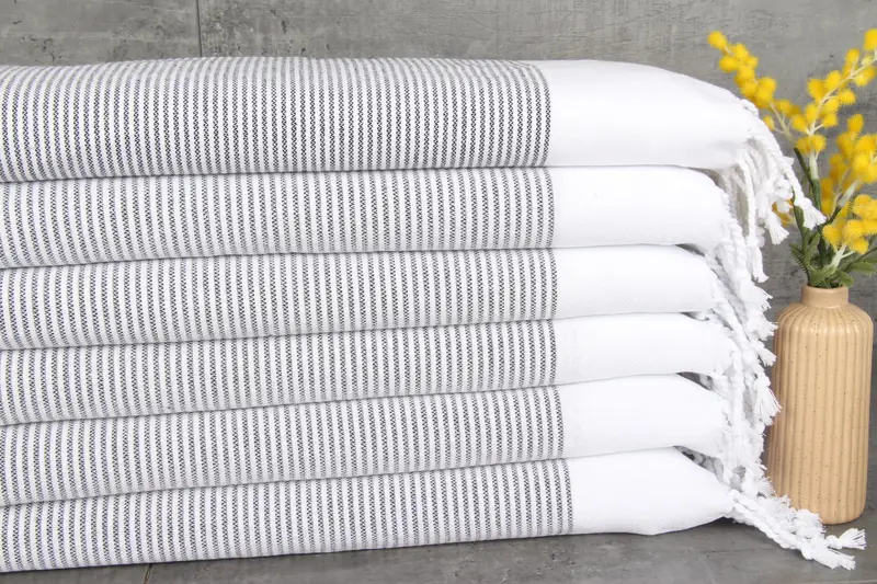 Wedding Anniversary Gift, Small Bath Towels, Handmade Gift, 40x18 Cotton Striped Towel, Gym Towel, Turkish Towel Hand Towel, Monogrammed Hand Towel - 1