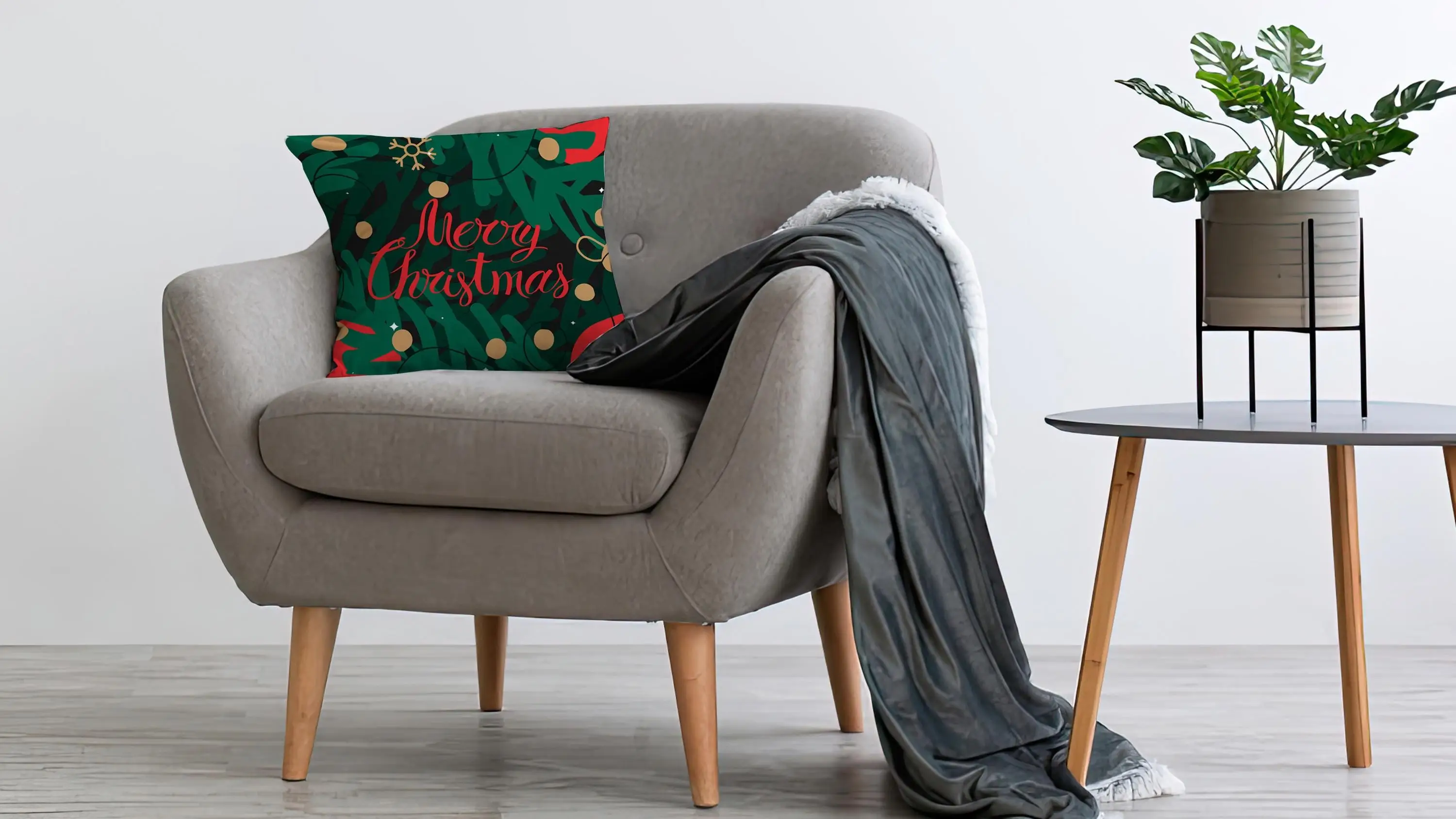 Festive Christmas Themed Printed Pillow for Home Decor - 1