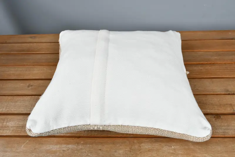 Ethnic Cushion Case, Nautical Throw Pillow Cover, Vintage Kilim Pillow, Gift Pillow, Handmade Kilim Cushion, Cushion, 14x14 Beige Cushion Case - 5