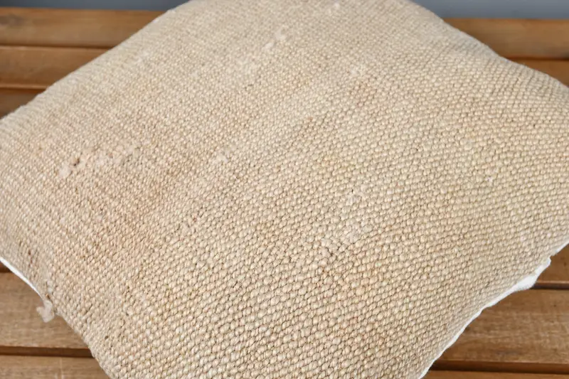 Ethnic Cushion Case, Nautical Throw Pillow Cover, Vintage Kilim Pillow, Gift Pillow, Handmade Kilim Cushion, Cushion, 14x14 Beige Cushion Case - 3