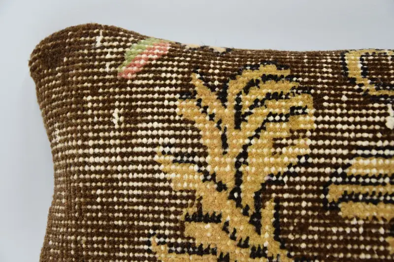 Throw Kilim Pillow, Aesthetic Pillow Case, Rustic Pillow, Turkish Pillow, Kilim Pillow, Ethnic Cushion, Cushion Cover, 8x16 Green Pillow Case - 2