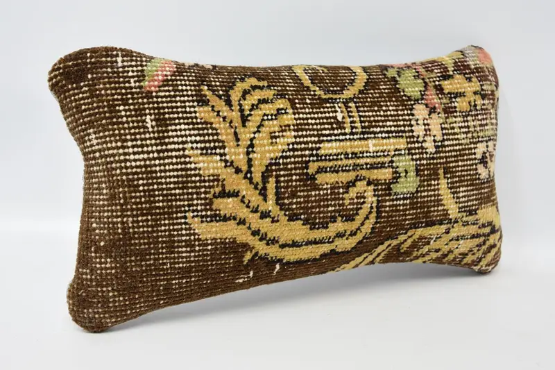 Throw Kilim Pillow, Aesthetic Pillow Case, Rustic Pillow, Turkish Pillow, Kilim Pillow, Ethnic Cushion, Cushion Cover, 8x16 Green Pillow Case - 3