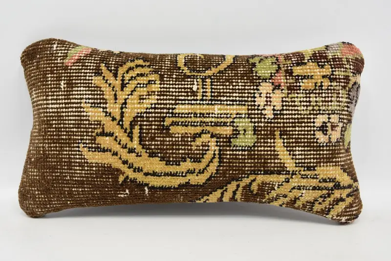 Throw Kilim Pillow, Aesthetic Pillow Case, Rustic Pillow, Turkish Pillow, Kilim Pillow, Ethnic Cushion, Cushion Cover, 8x16 Green Pillow Case - 1