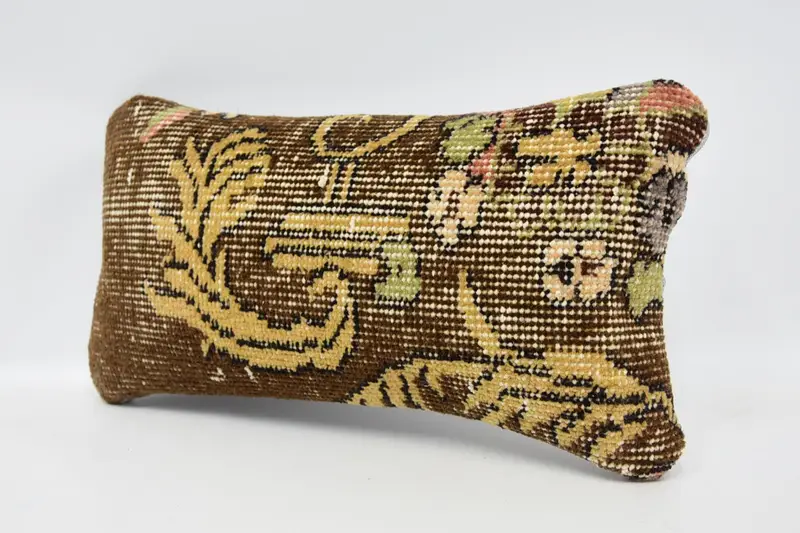 Throw Kilim Pillow, Aesthetic Pillow Case, Rustic Pillow, Turkish Pillow, Kilim Pillow, Ethnic Cushion, Cushion Cover, 8x16 Green Pillow Case - 4