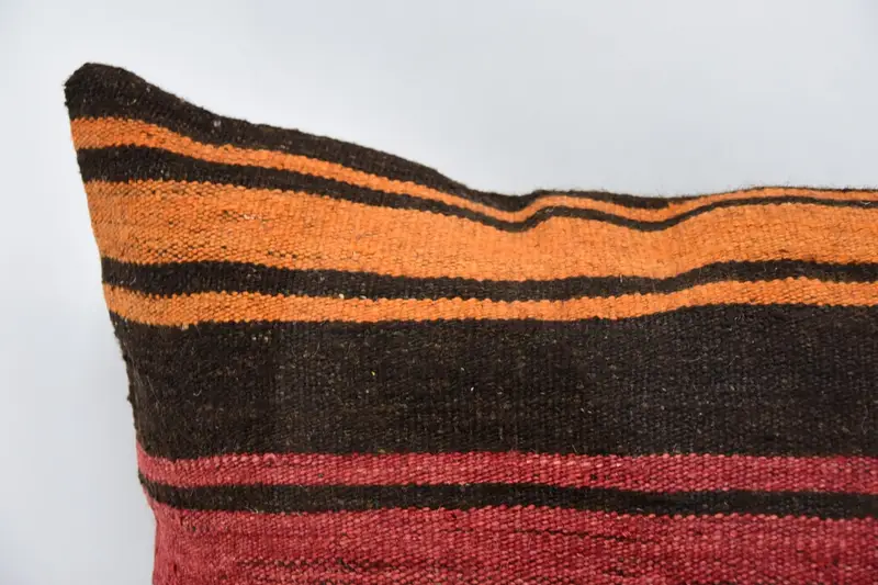 Pillow for Couch, Cushion Case, Ethnical Kilim Rug Pillow, 24x24 Brown Pillow Sham, Kilim Cushion Sham, Handmade Pillow - 2