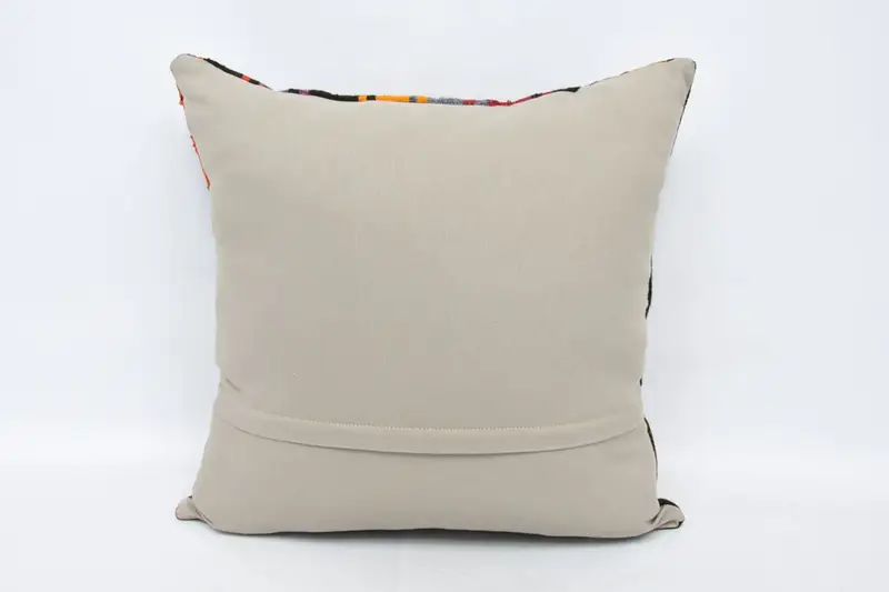 Pillow for Couch, Cushion Case, Ethnical Kilim Rug Pillow, 24x24 Brown Pillow Sham, Kilim Cushion Sham, Handmade Pillow - 6