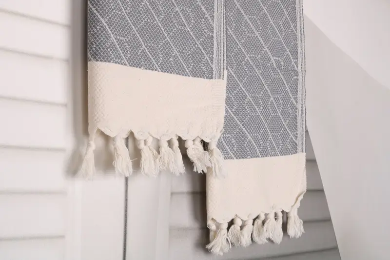 Regalos de dama de honor, toalla geométrica de algodón 36x18, regalo para el mejor amigo, favor de la fiesta de viaje, toalla de toalla turca, toalla de cocina personalizada - 8