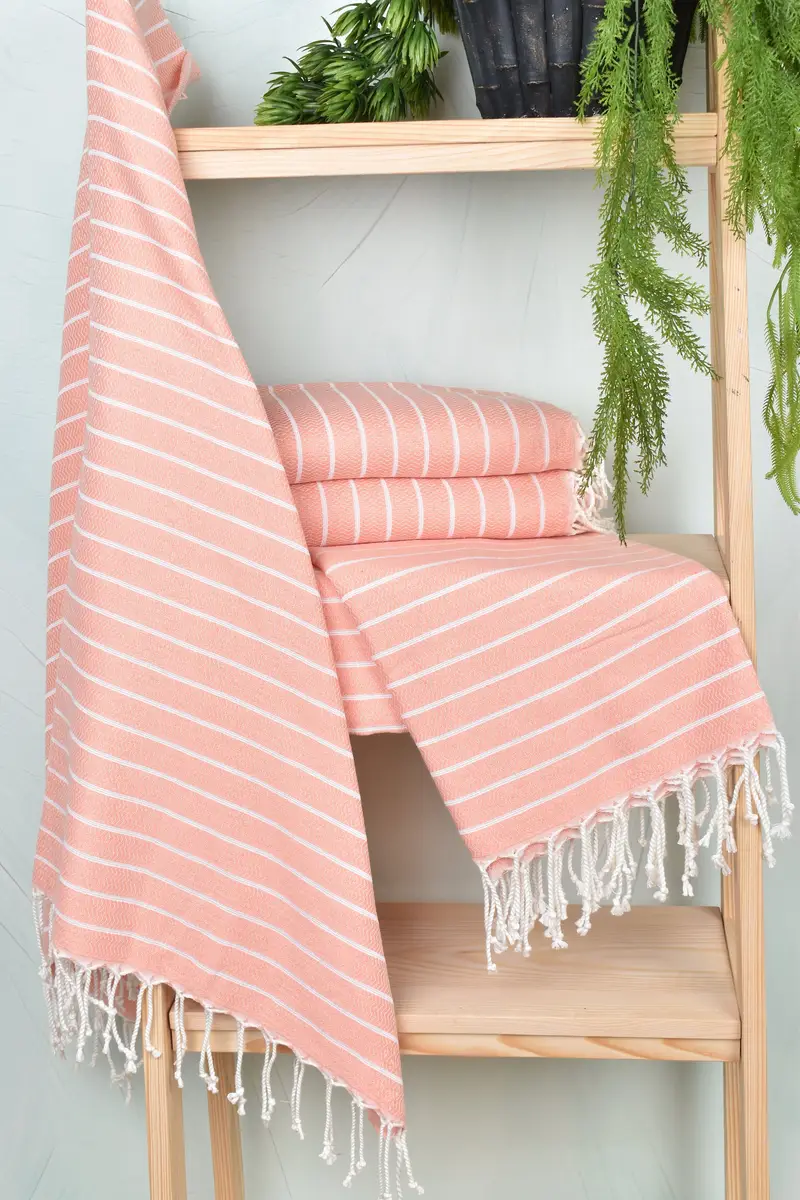Wedding Gifts Towel, Traditional Turkish peshtemal for hammam, Soft towel, Custom Beach Towel, Wedding Gift Ideas, 70x40 Cotton Striped Towel - 6