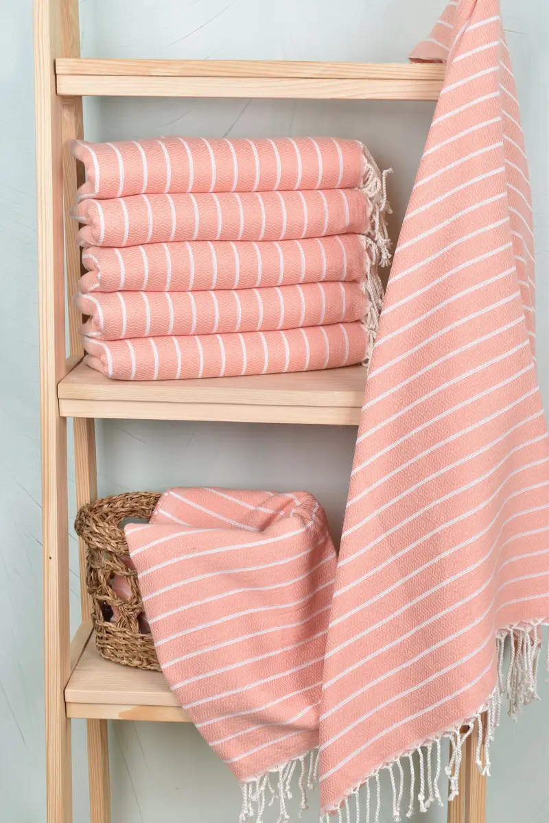 Wedding Gifts Towel, Traditional Turkish peshtemal for hammam, Soft towel, Custom Beach Towel, Wedding Gift Ideas, 70x40 Cotton Striped Towel - 3