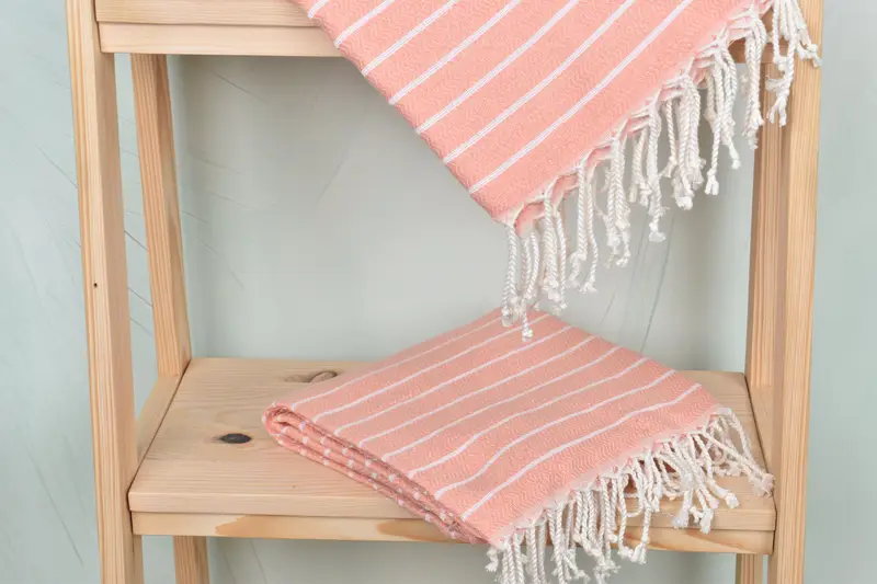 Wedding Gifts Towel, Traditional Turkish peshtemal for hammam, Soft towel, Custom Beach Towel, Wedding Gift Ideas, 70x40 Cotton Striped Towel - 5