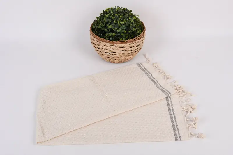 Bachelorette Hediyeleri, En İyi Düğün Hediyesi, Monogram Mutfak Havlu, Monogramlı El Havlu, Türk Çay Havlusu, Organik Havlu, 38x18 Pamuklu Çizgili Havlu - 4