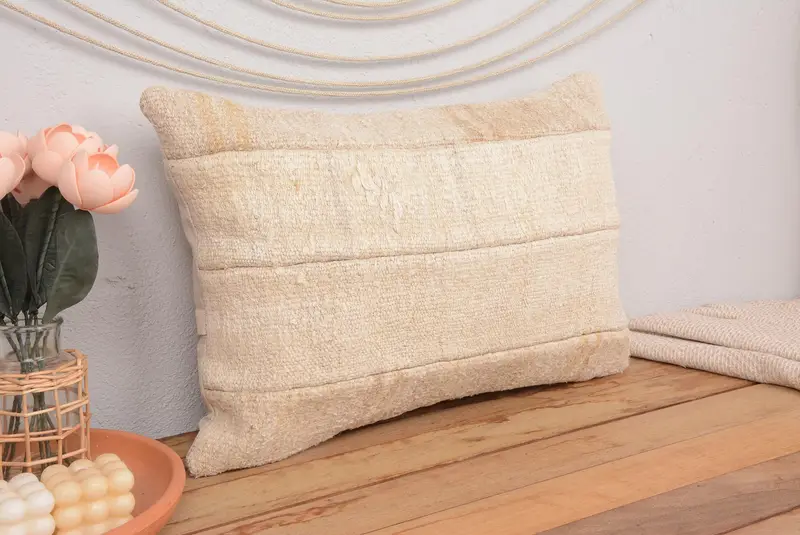 Handgefertigtes besticktes Patchworkkissen, 16x24 Wurfkissen