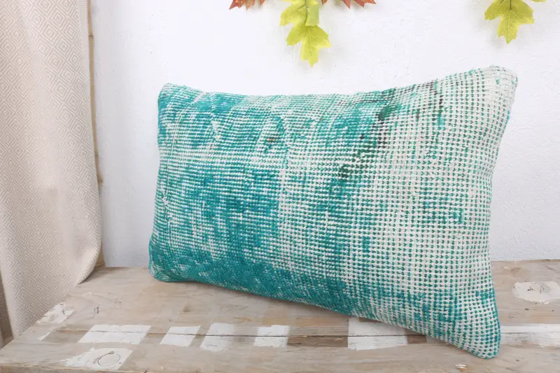 12x20 Green Pillow Sham, Oriental Cushion, Anatolian Cushion Case, Pillow, Pillow for Sofa, Boho Pillow Sham Cover, Interior Designer Pillow - 5