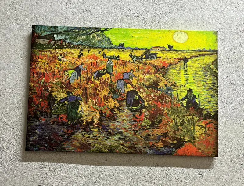 Elegant Canvas Print: Van Gogh's Red Vineyard Scene