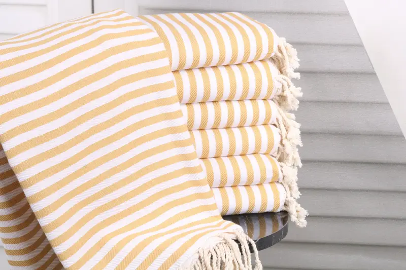 Personalized Turkish Bath Towel, Mustard, 40x71 Inches