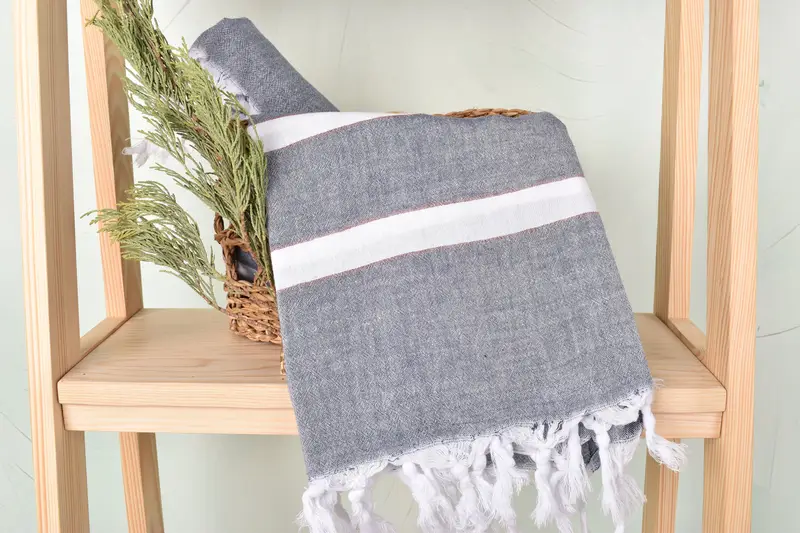 Employee Gifts, Yoga Towel, 70x40 Cotton Striped Towel, Authentic Turkish hammam peshtemal, Gift For Him, Spa Towel, Beach Towel Gift, Cotton towel - 4