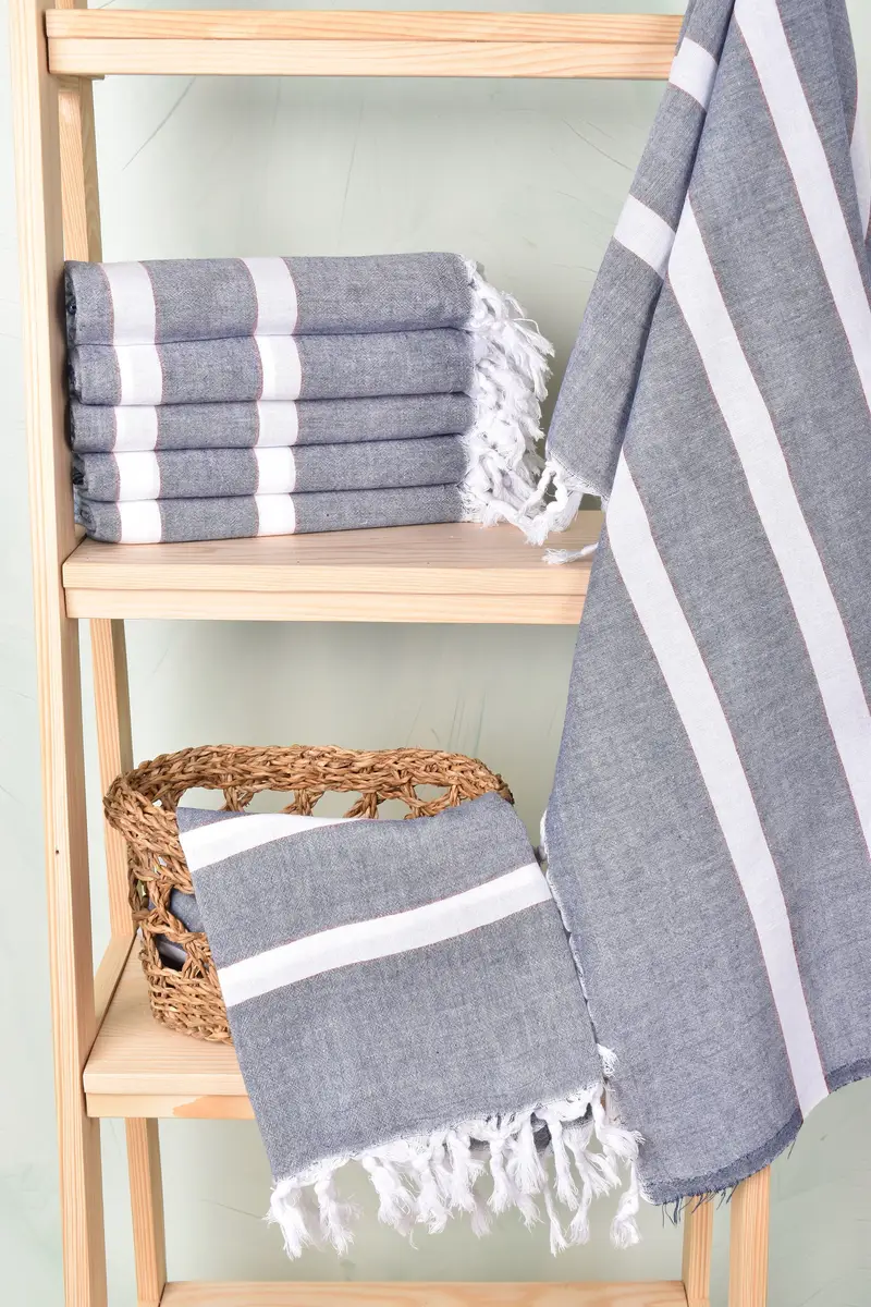 Employee Gifts, Yoga Towel, 70x40 Cotton Striped Towel, Authentic Turkish hammam peshtemal, Gift For Him, Spa Towel, Beach Towel Gift, Cotton towel - 3