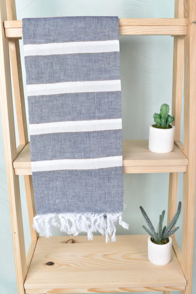 Employee Gifts, Yoga Towel, 70x40 Cotton Striped Towel, Authentic Turkish hammam peshtemal, Gift For Him, Spa Towel, Beach Towel Gift, Cotton towel - 8