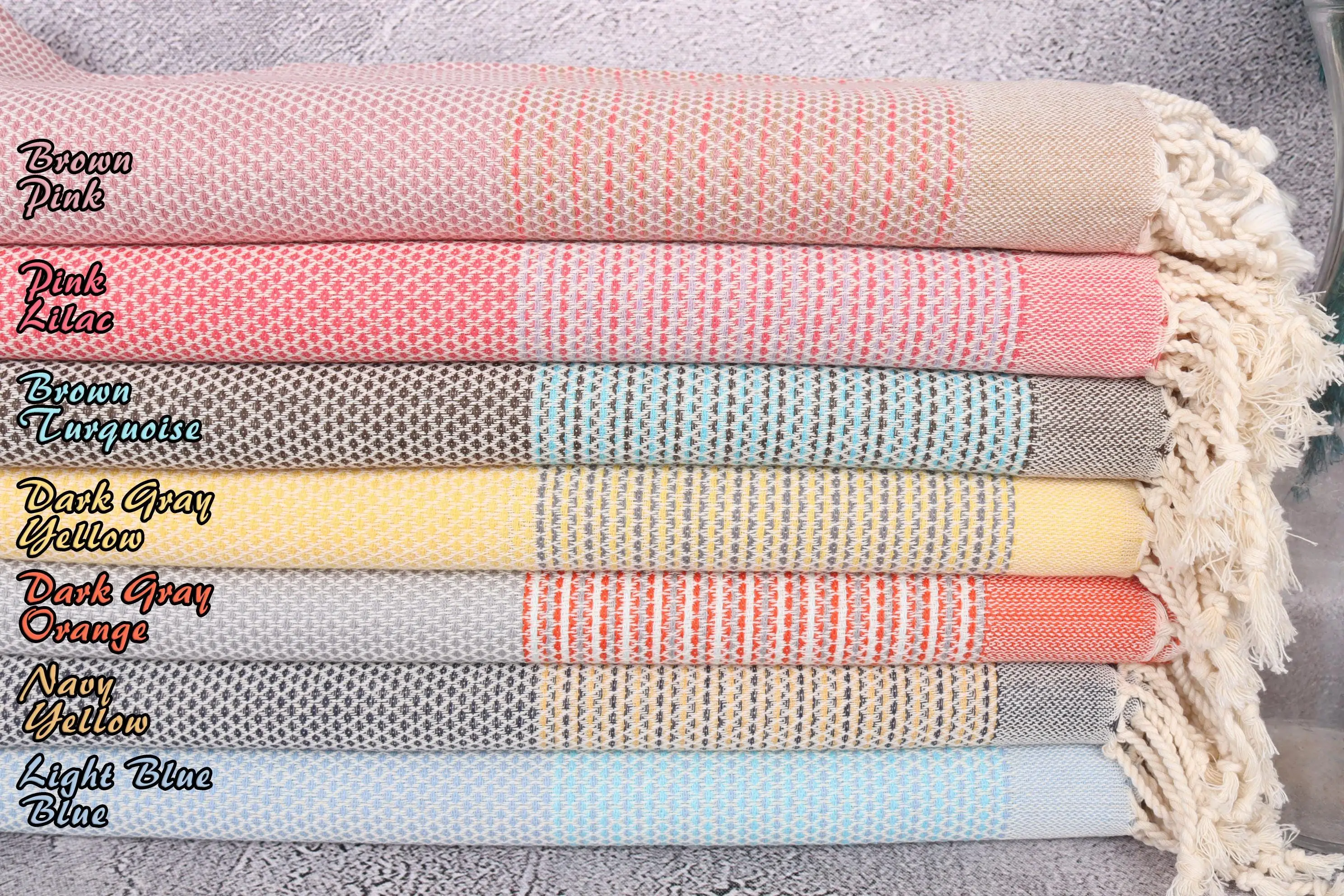 Geometric Towel Organic Cotton Turkish Hand Towel, 40x71 Inches - 1
