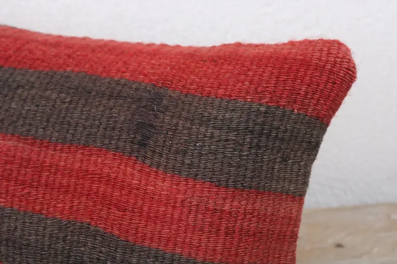 Vintage Pillow, Indoor Pillow Cover, Pillow for Sofa, Kilim Pillow Cover, Custom Pillow Cover, Bed Pillow, Pillow Sham, 8x16 Red Pillow Sham - 5