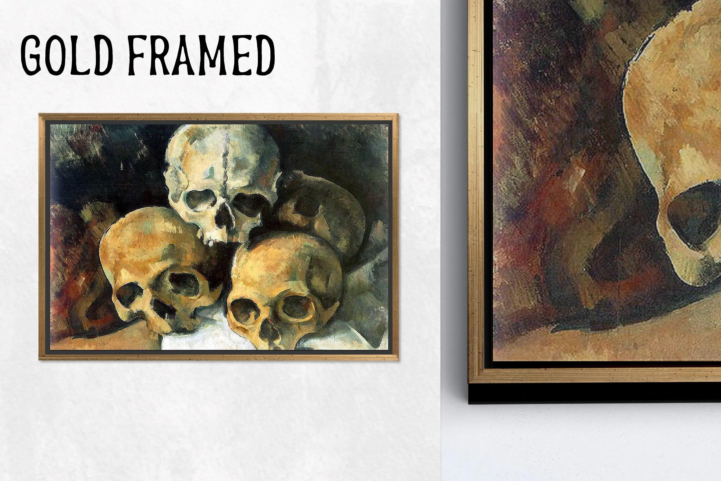 Cezanne's Pyramid of Skulls: Premium Printed Canvas Art - 1