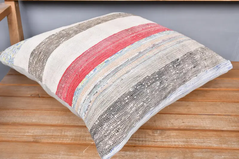 Interior Designer Pillow, Turkish Pillow, Meditation Pillow Case, Cushion Case, 20x20 White Pillow Cover, Turkish Kilim Pillow - 2