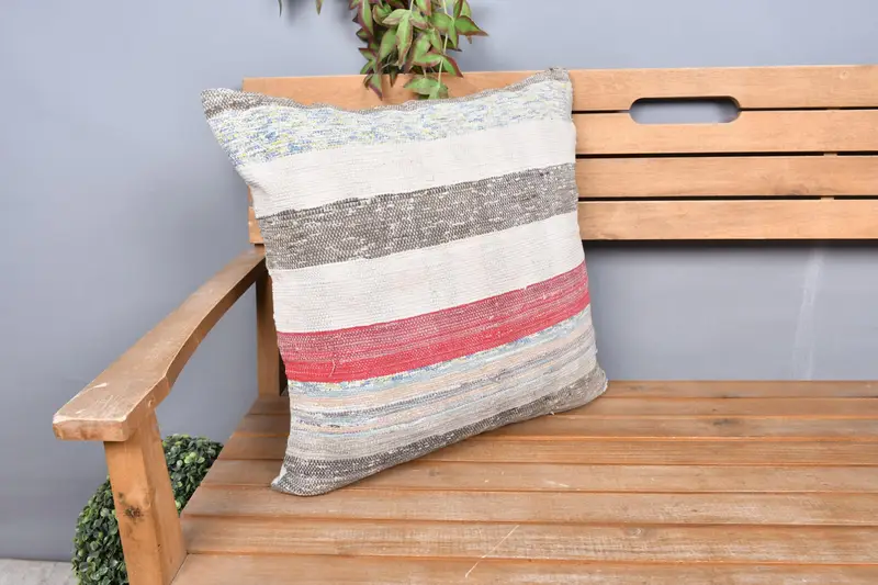 Interior Designer Pillow, Turkish Pillow, Meditation Pillow Case, Cushion Case, 20x20 White Pillow Cover, Turkish Kilim Pillow - 1