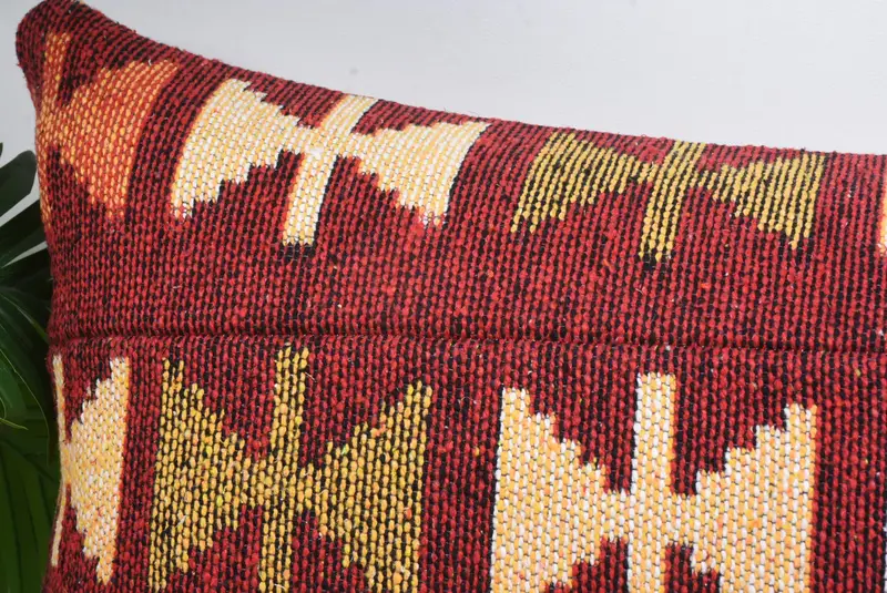 Turkish Kilim Pillow, Cushion Case, Kilim Cushion Sham, Turkish Rugs Pillow, Gift Pillow, Shabby Chic Pillow Case, 16x43 Green Pillow Cover - 2