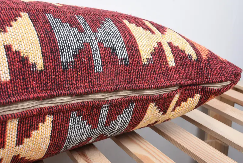 Turkish Kilim Pillow, Cushion Case, Kilim Cushion Sham, Turkish Rugs Pillow, Gift Pillow, Shabby Chic Pillow Case, 16x43 Green Pillow Cover - 7