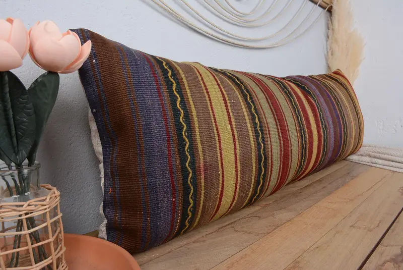 16x48 Green Pillow, Vintage Kilim Throw Pillow, Pillow Case, Designer Throw Cushion, Vintage Kilim Pillow, Throw Kilim Pillow - 1