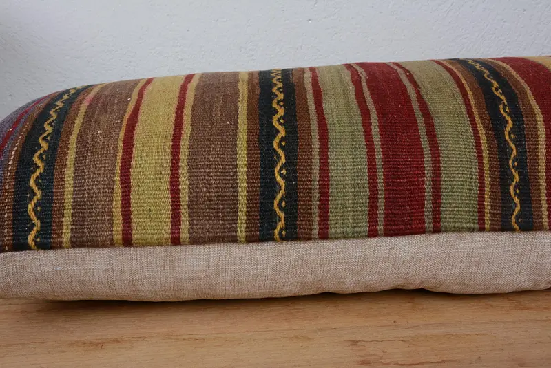 16x48 Green Pillow, Vintage Kilim Throw Pillow, Pillow Case, Designer Throw Cushion, Vintage Kilim Pillow, Throw Kilim Pillow - 5