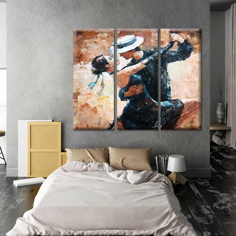 Yağlı boya baskı, tango baskılı tuval, tango boyama dans duvarı sanatı, sonsuz tango tuval duvar dekor, dansçı tuval dekor, ev dekor - 3