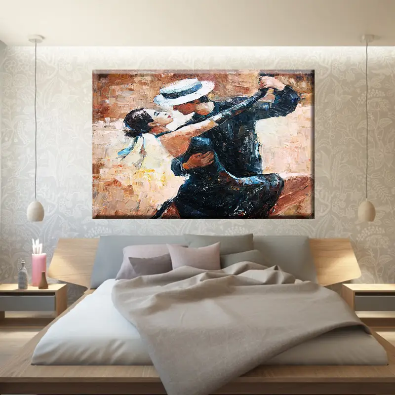 Yağlı boya baskı, tango baskılı tuval, tango boyama dans duvarı sanatı, sonsuz tango tuval duvar dekor, dansçı tuval dekor, ev dekor - 4