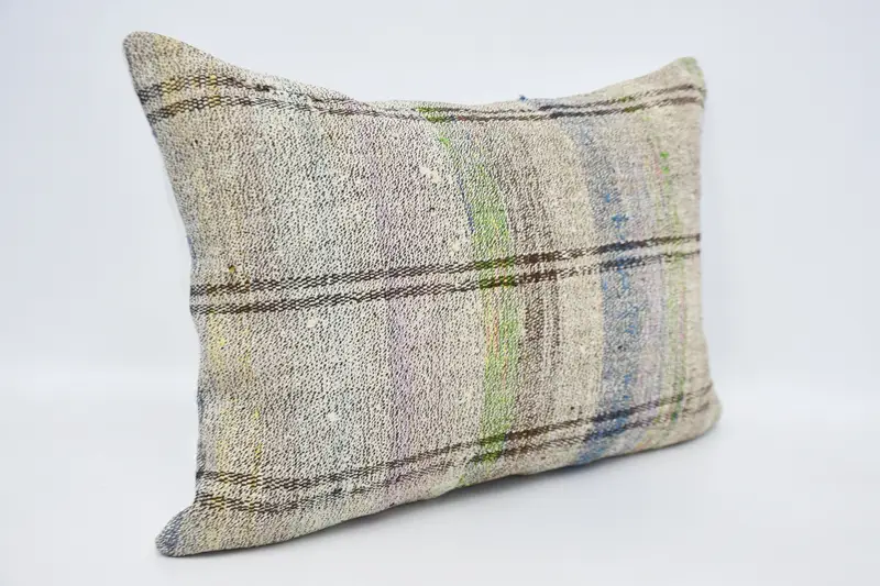 Handmade Kilim Cushion, 20x28 White Pillow Cover, Vintage Kilim Throw Pillow, Cushion Case, Handmade Rug Seat Pillow Cover, Kilim Pillow - 3