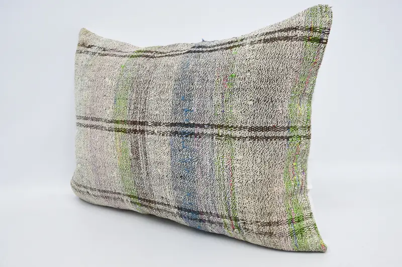 Handmade Kilim Cushion, 20x28 White Pillow Cover, Vintage Kilim Throw Pillow, Cushion Case, Handmade Rug Seat Pillow Cover, Kilim Pillow - 4