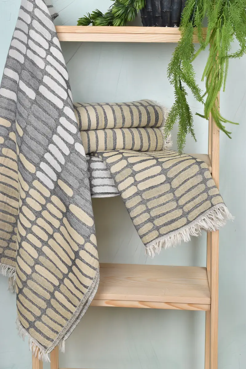 70x40 Cotton Asymmetric Design Towel, Peshtemal Towel, Organic Beach Towel, Gift For Her, Lightweight towel, Birthday Gift, Turkish bath towel - 7