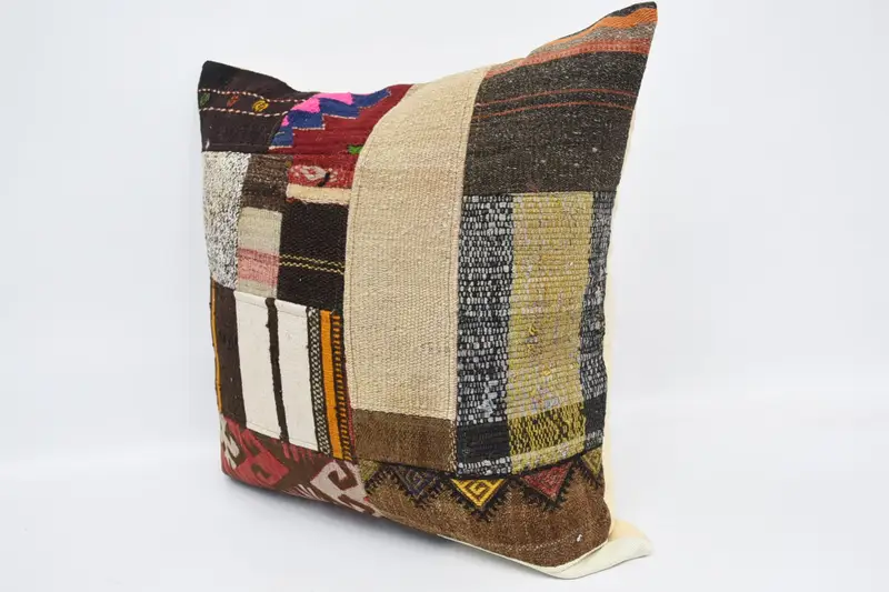Vintage Kilim Pillow, Customized Pillow Sham, 24x24 Brown Pillow Cover, Pillow, Outdoor Throw Cushion, Boho Pillow, Boho Pillow Sham Cover - 4