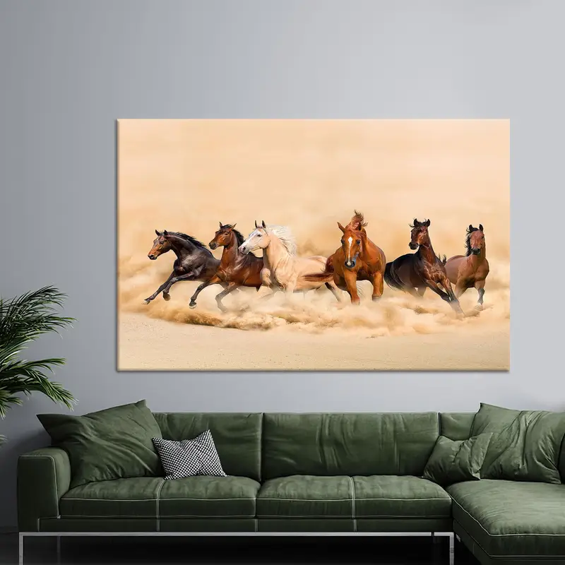 エレガントな馬のキャンバスアート: 農家やロフトの装飾に最適