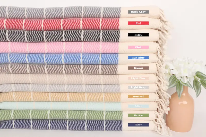 Personalized Gifts, Merry Christmas Gifts, 36x16 Cotton Striped Towel, Gym Towel, Personalized Hand Towel, Bridal Shower Favors, Personalized Gift - 1