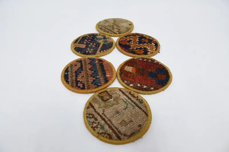 Bohemian Round Coaster, Brown and Red Coaster for Coffee and Tea